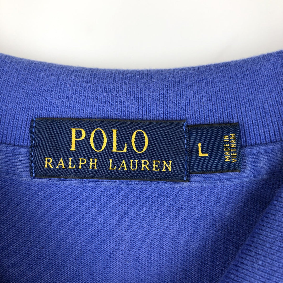 Ralph Lauren POLO RALPH LAUREN CLASSIC FIT short sleeve polo shirt for men size L cotton Blue type light blue Vintage Second Hand