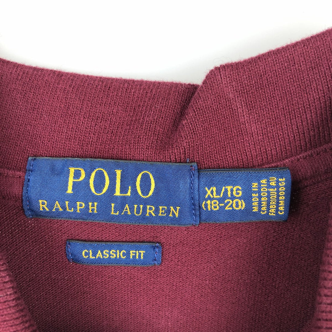 Ralph Lauren POLO RALPH LAUREN CLASSIC FIT short sleeve polo shirt men's XL equivalent cotton Red type red-purple Vintage Second Hand