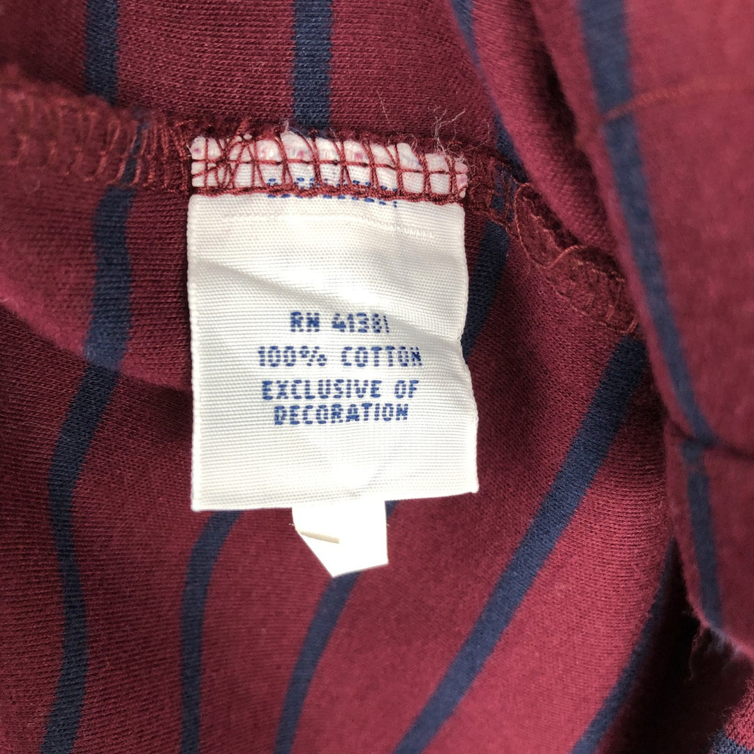 Ralph Lauren POLO RALPH LAUREN Short Sleeve Striped Polo Shirt Men's XL cotton Red type red-purple Vintage Second Hand