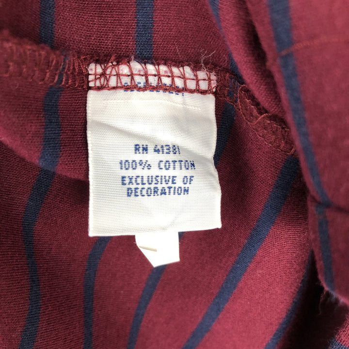Ralph Lauren POLO RALPH LAUREN Short Sleeve Striped Polo Shirt Men's XL cotton Red type red-purple Vintage Second Hand