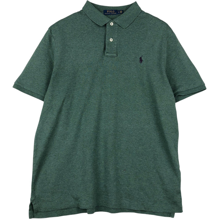 Ralph Lauren POLO RALPH LAUREN short sleeve polo shirt men's size L cotton green type Vintage Second Hand