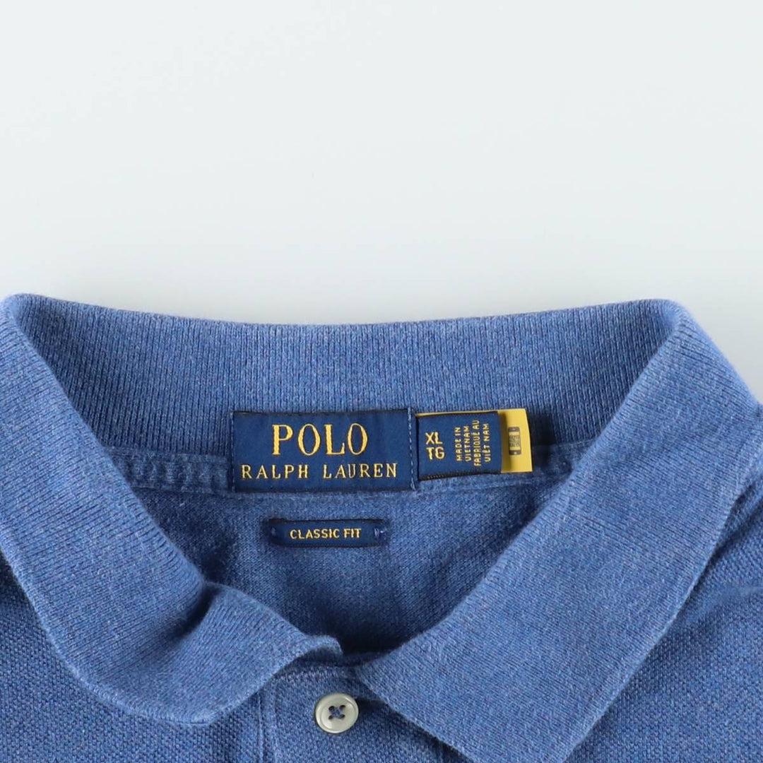 Ralph Lauren POLO RALPH LAUREN CLASSIC FIT short sleeve polo shirt men's XL equivalent cotton blue type Vintage Second Hand