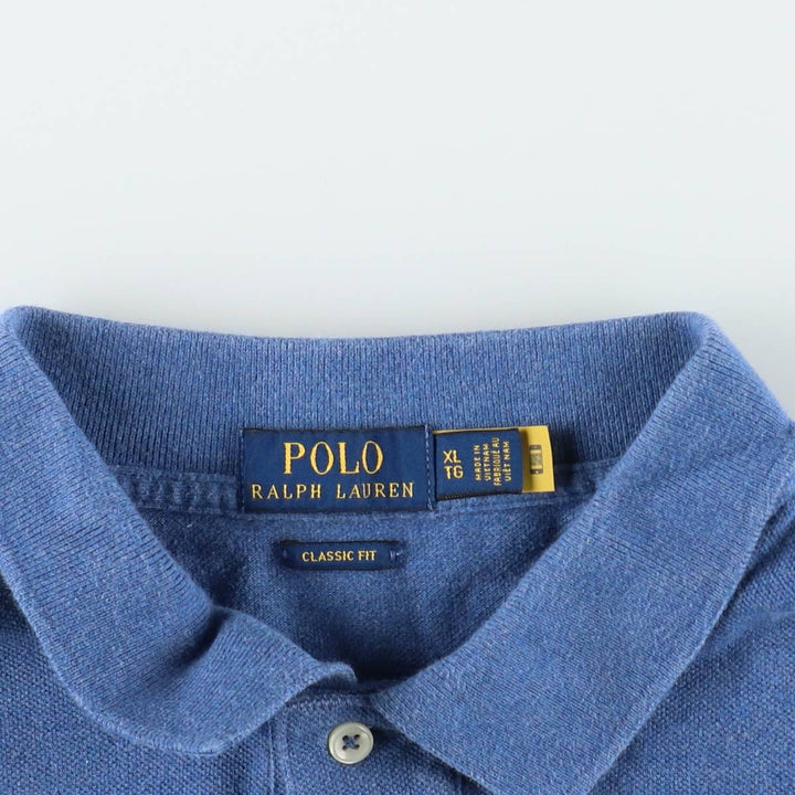 Ralph Lauren POLO RALPH LAUREN CLASSIC FIT short sleeve polo shirt men's XL equivalent cotton blue type Vintage Second Hand