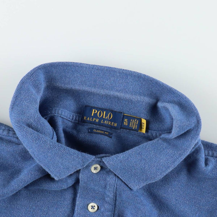 Ralph Lauren POLO RALPH LAUREN CLASSIC FIT short sleeve polo shirt men's XL equivalent cotton blue type Vintage Second Hand