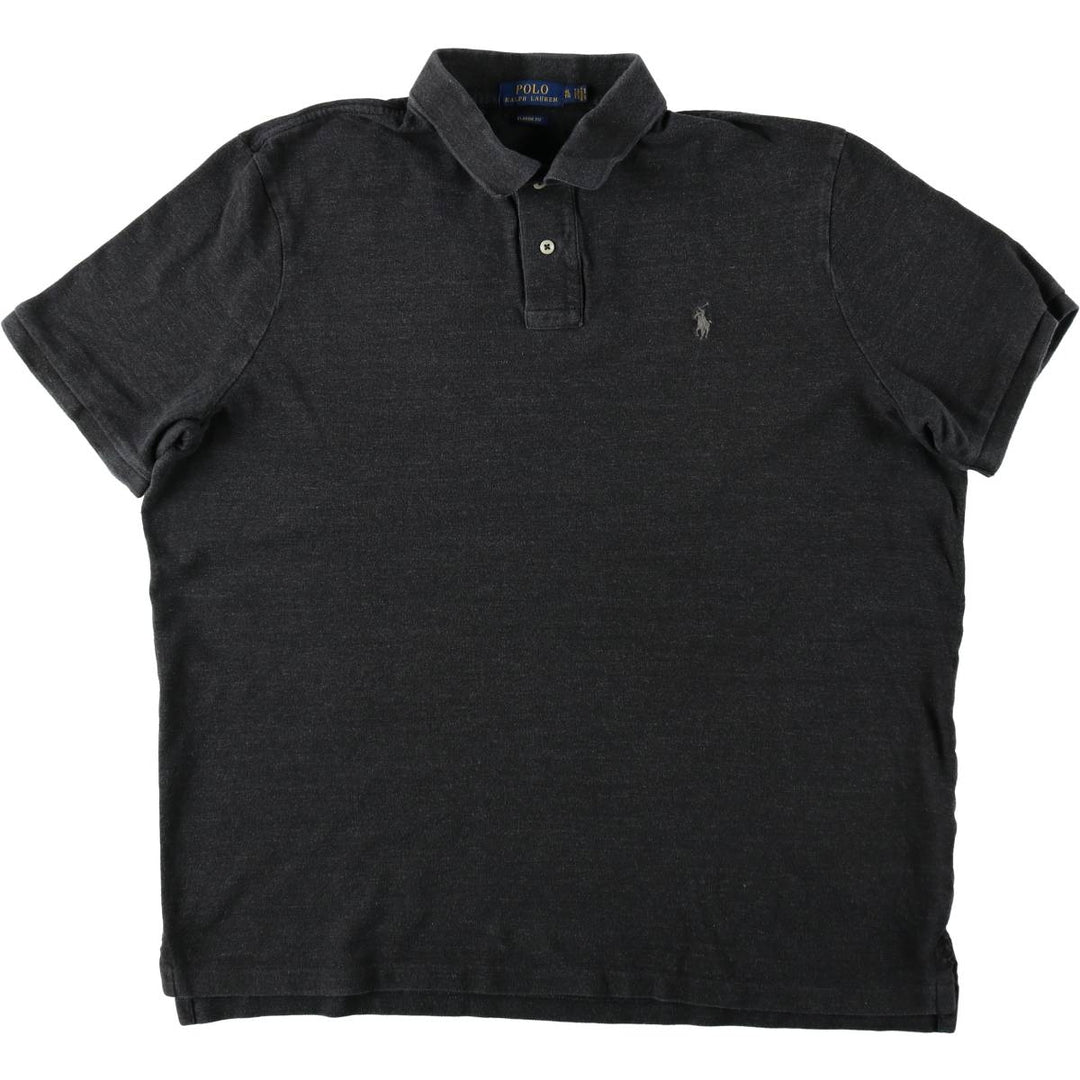 Ralph Lauren POLO RALPH LAUREN CLASSIC FIT short sleeve polo shirt men's XL equivalent cotton Charcoal Vintage Second Hand