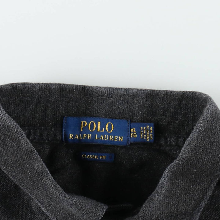 Ralph Lauren POLO RALPH LAUREN CLASSIC FIT short sleeve polo shirt men's XL equivalent cotton Charcoal Vintage Second Hand