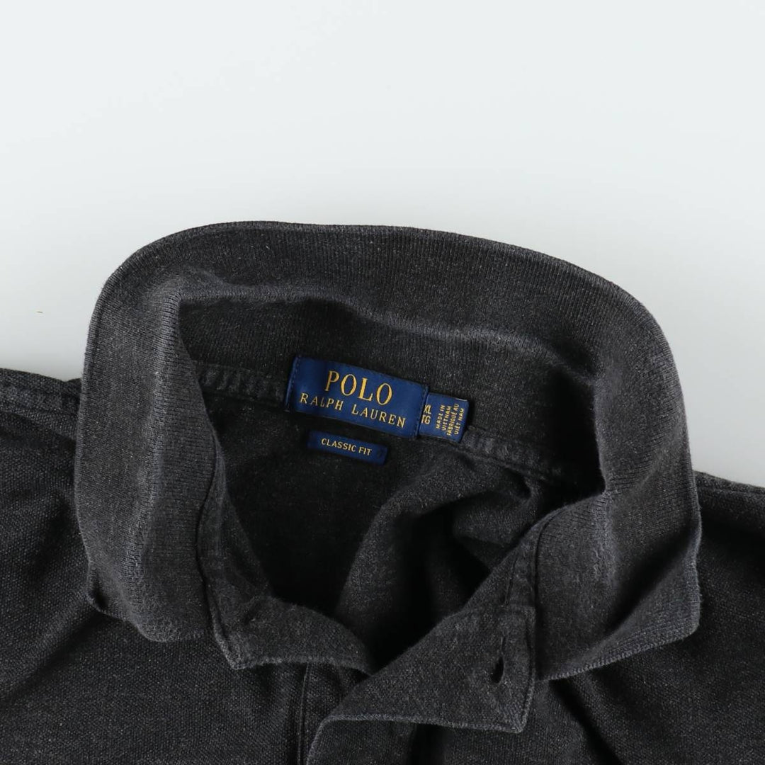 Ralph Lauren POLO RALPH LAUREN CLASSIC FIT short sleeve polo shirt men's XL equivalent cotton Charcoal Vintage Second Hand