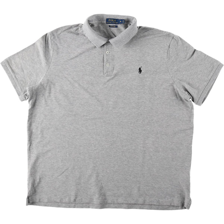 Ralph Lauren POLO RALPH LAUREN STRETCH MESH Short-Sleeve Polo Shirt, Men's Size XL (approx.) cotton gray type Vintage Second Hand