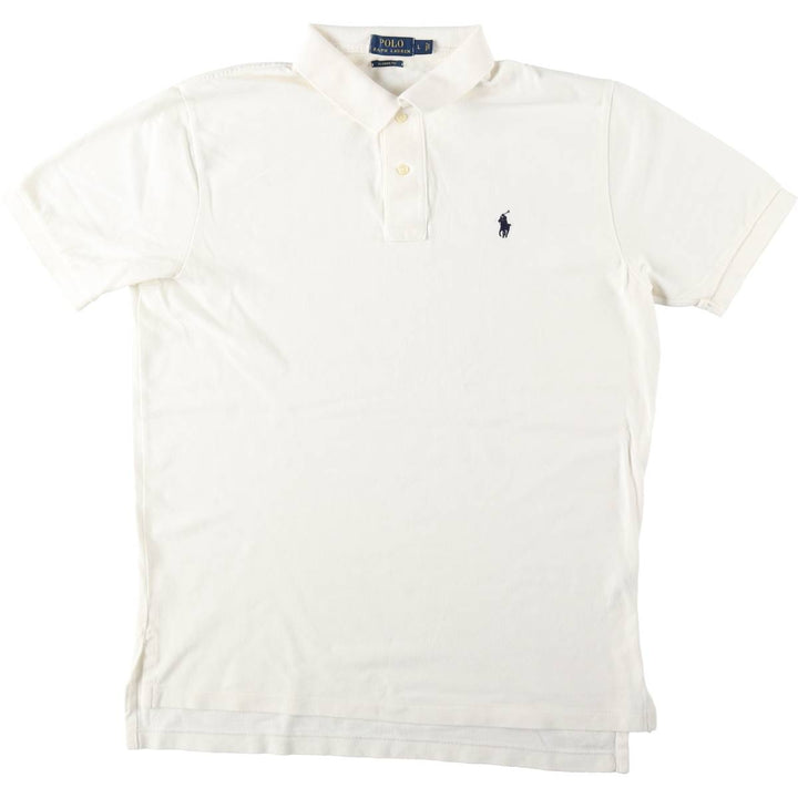 Ralph Lauren POLO RALPH LAUREN CLASSIC FIT short sleeve polo shirt for men size L cotton white type Vintage Second Hand