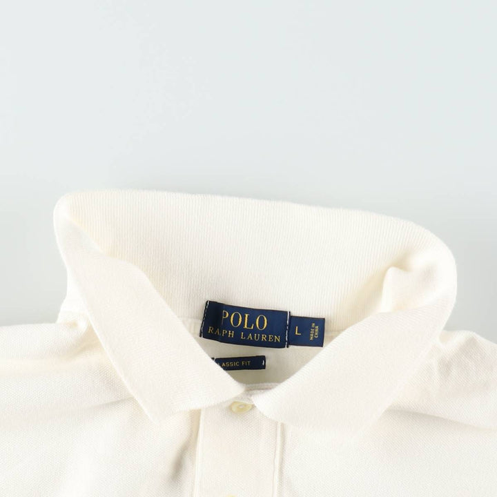 Ralph Lauren POLO RALPH LAUREN CLASSIC FIT short sleeve polo shirt for men size L cotton white type Vintage Second Hand