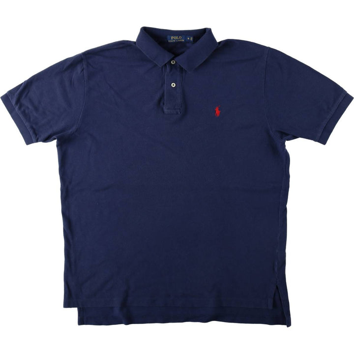 Ralph Lauren POLO RALPH LAUREN short sleeve polo shirt men's XL equivalent cotton navy blue type Vintage Second Hand