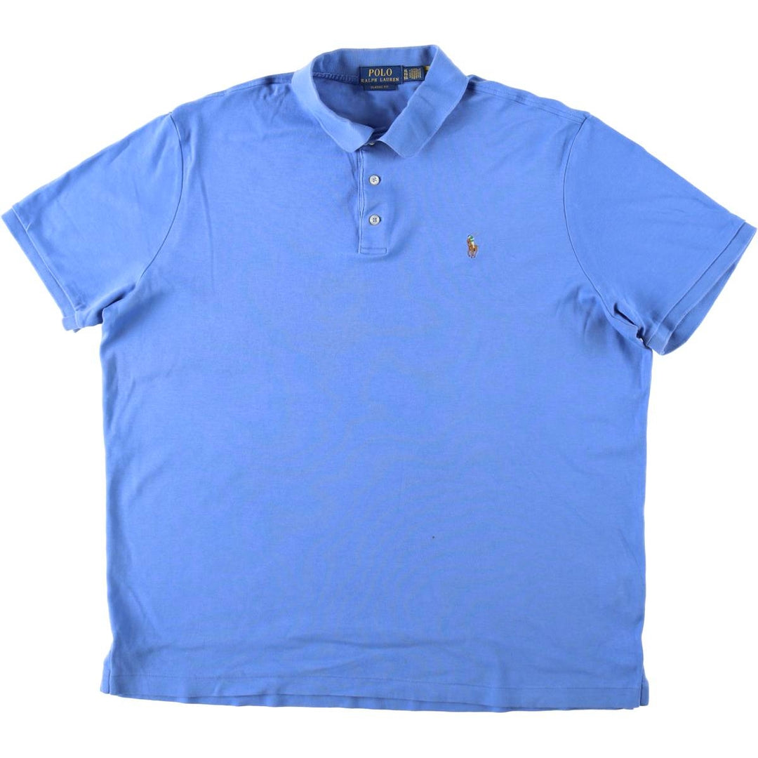 Ralph Lauren POLO RALPH LAUREN CLASSIC FIT short sleeve polo shirt men's XL equivalent cotton blue type Vintage Second Hand