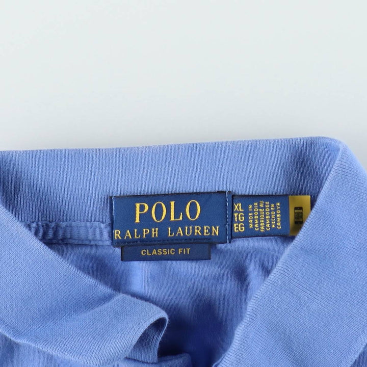 Ralph Lauren POLO RALPH LAUREN CLASSIC FIT short sleeve polo shirt men's XL equivalent cotton blue type Vintage Second Hand