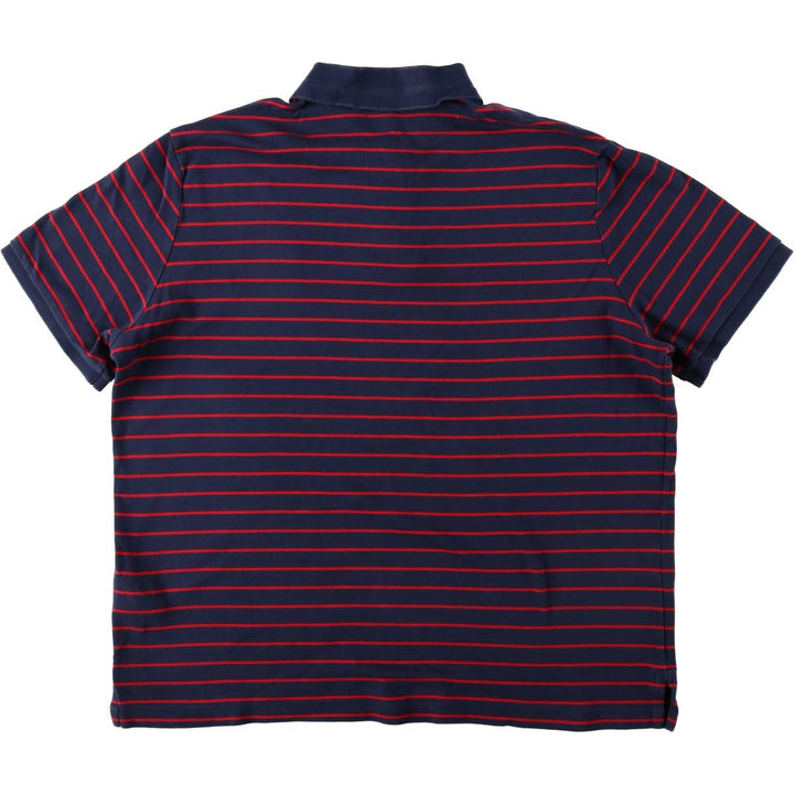Ralph Lauren POLO RALPH LAUREN CLASSIC FIT short sleeve striped polo shirt men's XL equivalent cotton navy blue type Vintage Second Hand