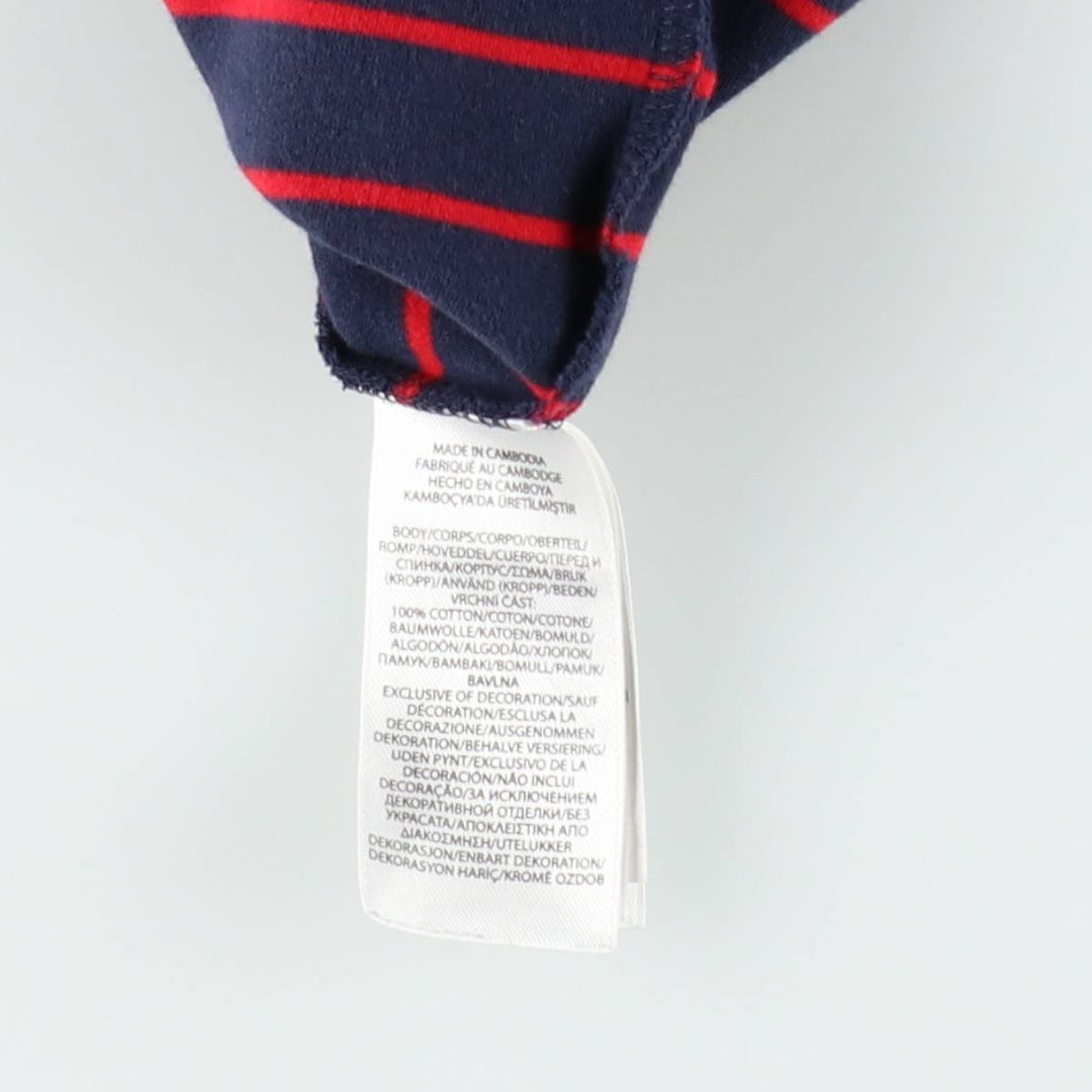 Ralph Lauren POLO RALPH LAUREN CLASSIC FIT short sleeve striped polo shirt men's XL equivalent cotton navy blue type Vintage Second Hand