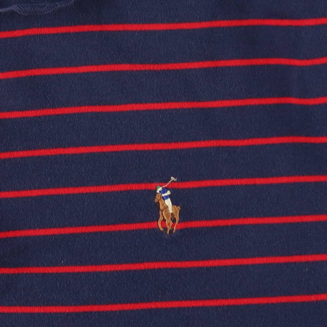 Ralph Lauren POLO RALPH LAUREN CLASSIC FIT short sleeve striped polo shirt men's XL equivalent cotton navy blue type Vintage Second Hand