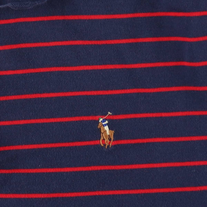 Ralph Lauren POLO RALPH LAUREN CLASSIC FIT short sleeve striped polo shirt men's XL equivalent cotton navy blue type Vintage Second Hand