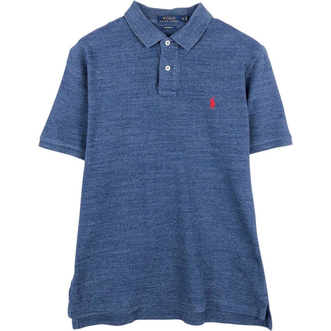 Ralph Lauren POLO RALPH LAUREN CLASSIC FIT short sleeve polo shirt, men's size M cotton blue type Vintage Second Hand