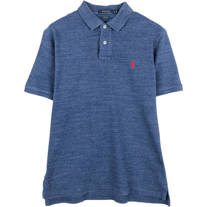 Ralph Lauren POLO RALPH LAUREN CLASSIC FIT short sleeve polo shirt, men's size M cotton blue type Vintage Second Hand