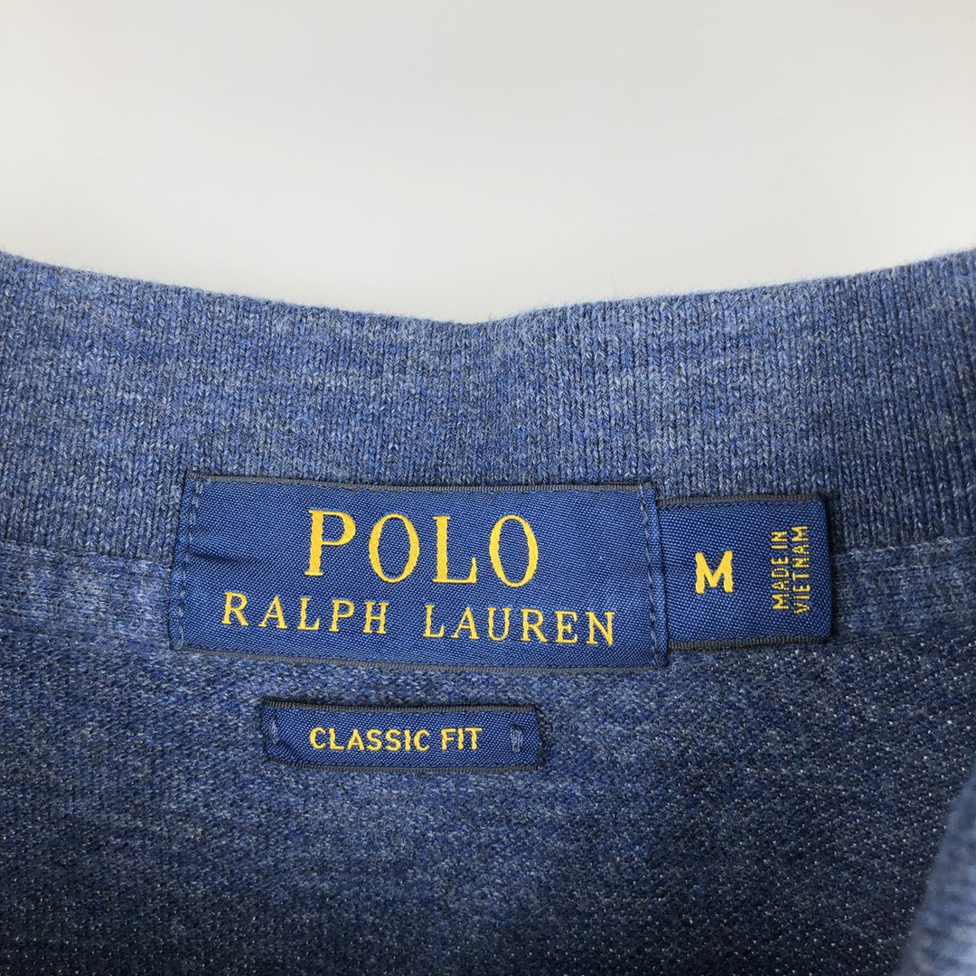 Ralph Lauren POLO RALPH LAUREN CLASSIC FIT short sleeve polo shirt, men's size M cotton blue type Vintage Second Hand