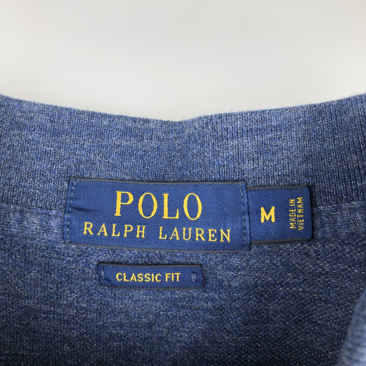 Ralph Lauren POLO RALPH LAUREN CLASSIC FIT short sleeve polo shirt, men's size M cotton blue type Vintage Second Hand