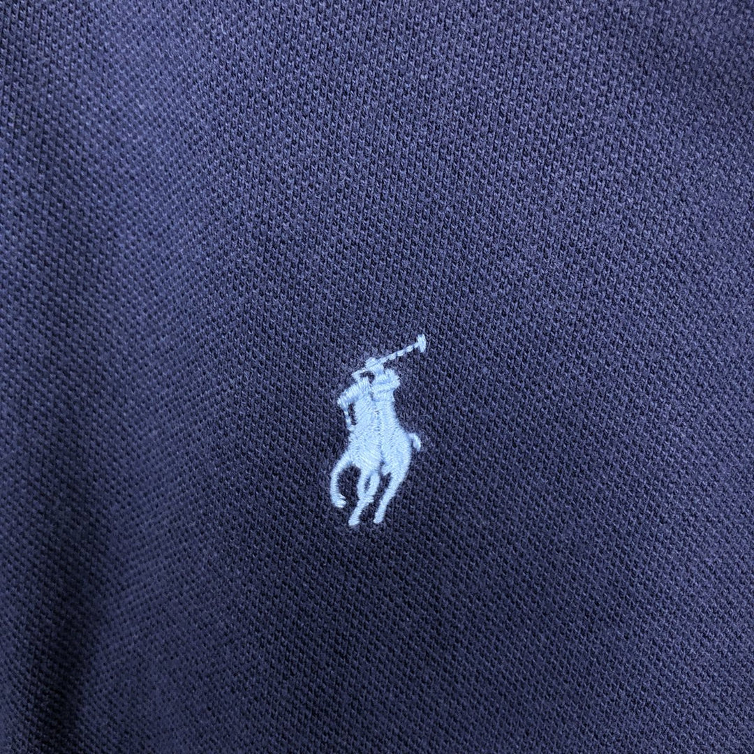 Ralph Lauren POLO RALPH LAUREN CUSTOM SLIM FIT short sleeve polo shirt men's XL equivalent cotton navy blue type Vintage Second Hand