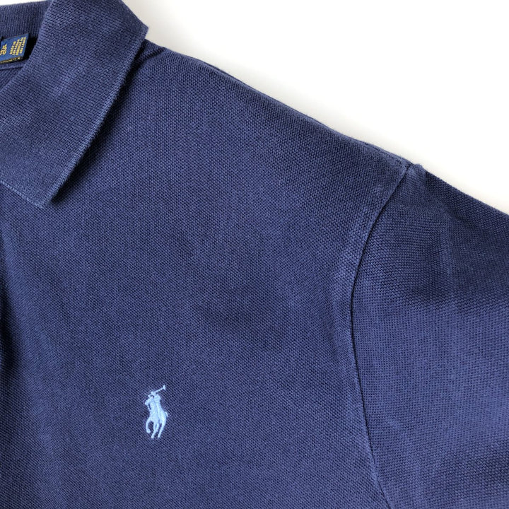 Ralph Lauren POLO RALPH LAUREN CUSTOM SLIM FIT short sleeve polo shirt men's XL equivalent cotton navy blue type Vintage Second Hand