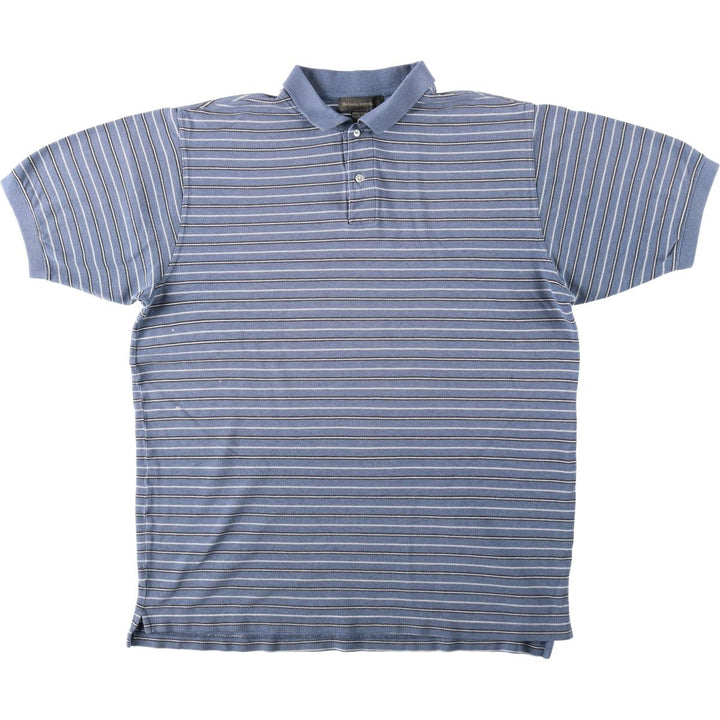 Banana Republic Short-Sleeve Striped Polo Shirt, Men's Size XL (approx.) cotton Blue type light blue Vintage Second Hand