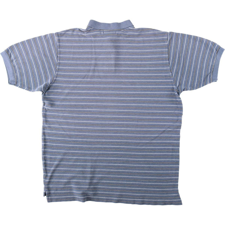 Banana Republic Short-Sleeve Striped Polo Shirt, Men's Size XL (approx.) cotton Blue type light blue Vintage Second Hand