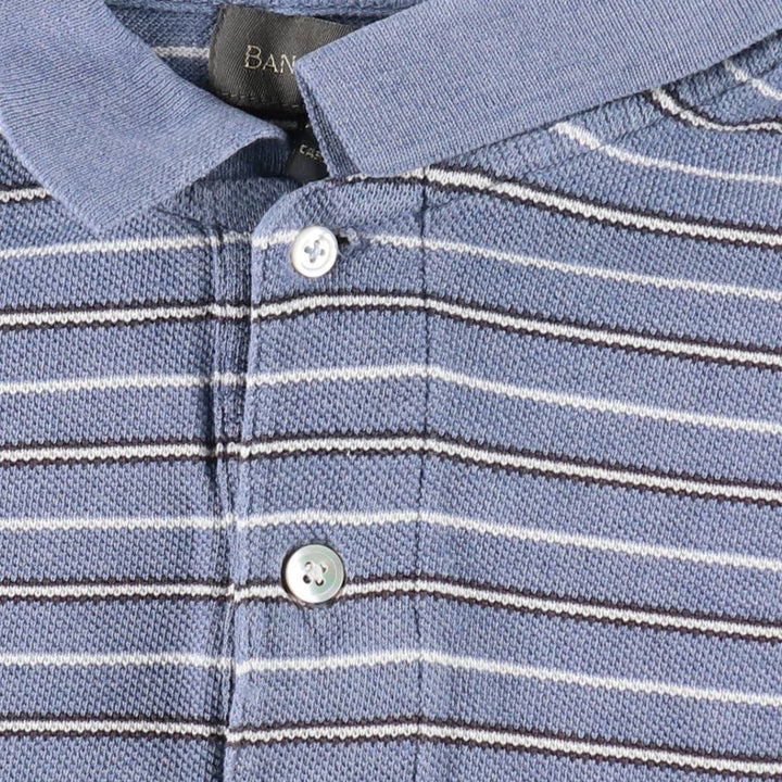 Banana Republic Short-Sleeve Striped Polo Shirt, Men's Size XL (approx.) cotton Blue type light blue Vintage Second Hand