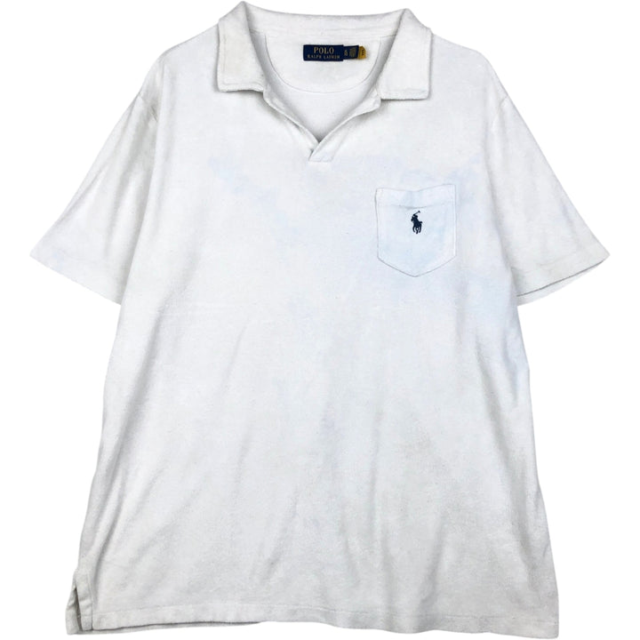 Ralph Lauren POLO RALPH LAUREN Skipper Short-Sleeve Polo Shirt, Men's Size XL (approx.) cotton white type Vintage Second Hand