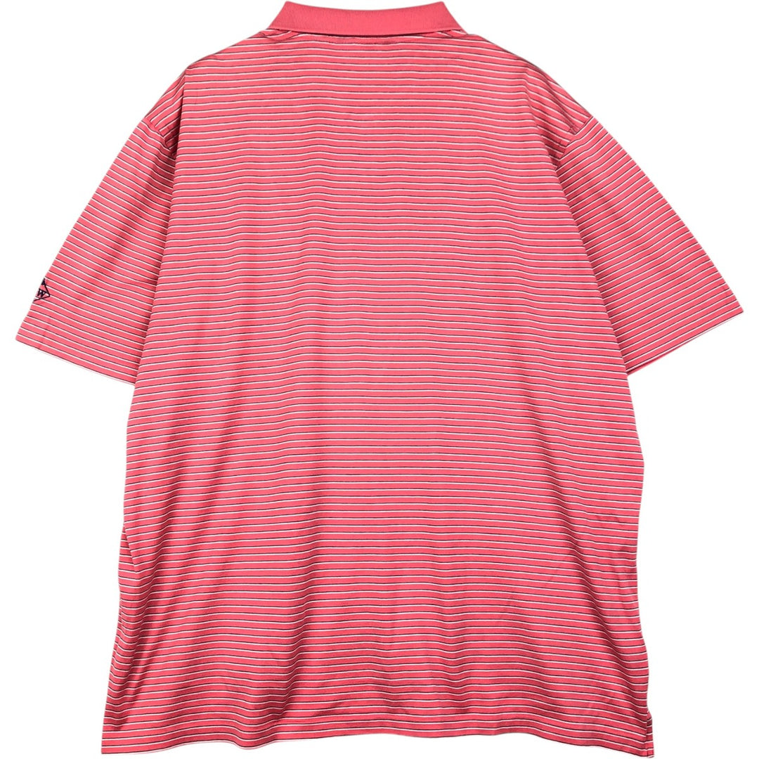 Ralph Lauren POLO by Ralph Lauren short sleeve striped polo shirt, men's XL size Pima Cotton pink type Vintage Second Hand