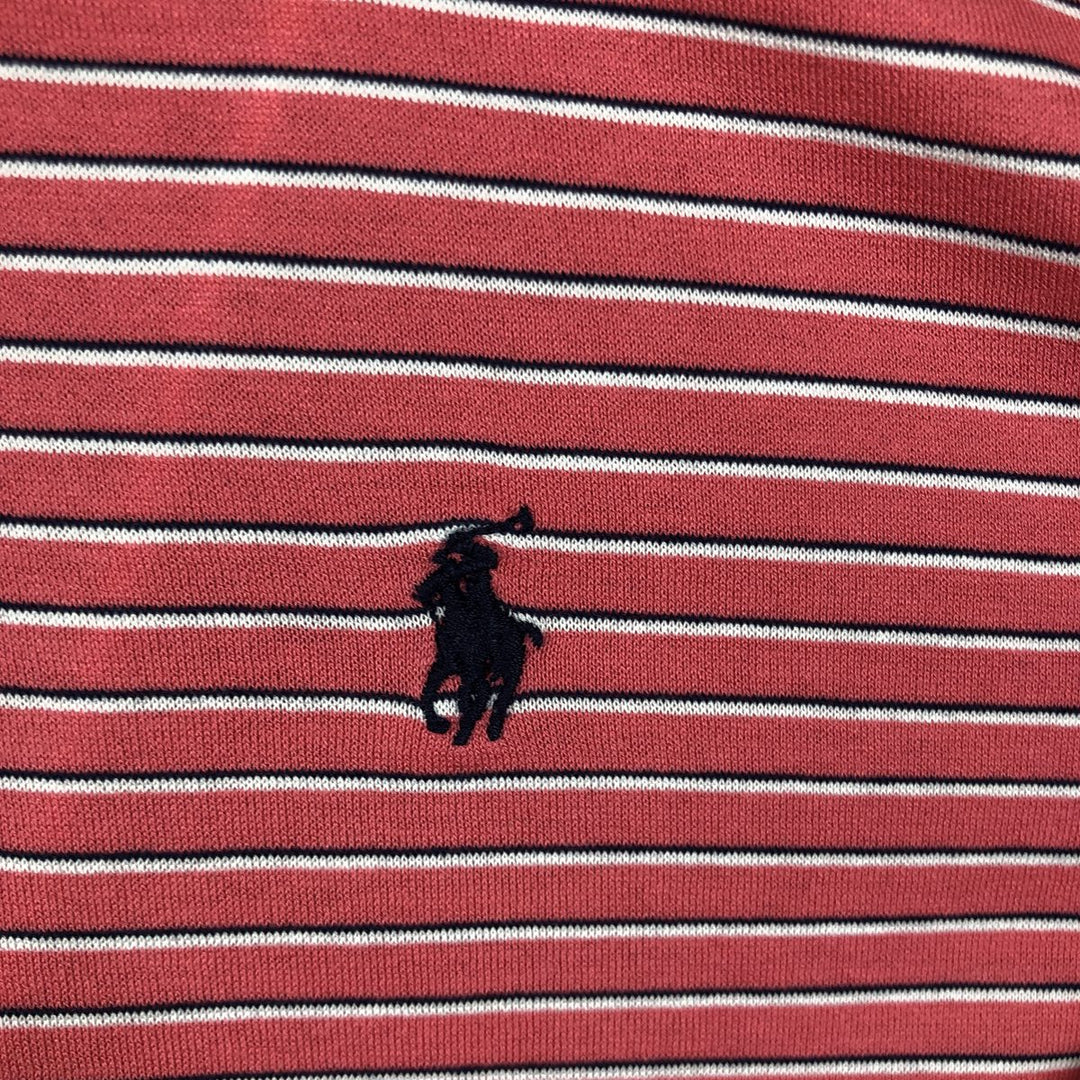 Ralph Lauren POLO by Ralph Lauren short sleeve striped polo shirt, men's XL size Pima Cotton pink type Vintage Second Hand