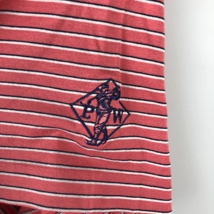Ralph Lauren POLO by Ralph Lauren short sleeve striped polo shirt, men's XL size Pima Cotton pink type Vintage Second Hand