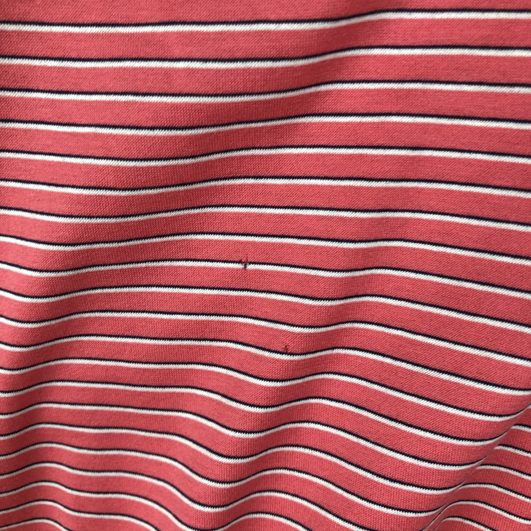 Ralph Lauren POLO by Ralph Lauren short sleeve striped polo shirt, men's XL size Pima Cotton pink type Vintage Second Hand