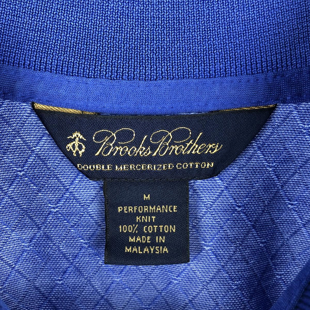 Brooks Brothers all-over print short-sleeved polo shirt, men's size M (approx.) cotton Blue type light blue Vintage Second Hand