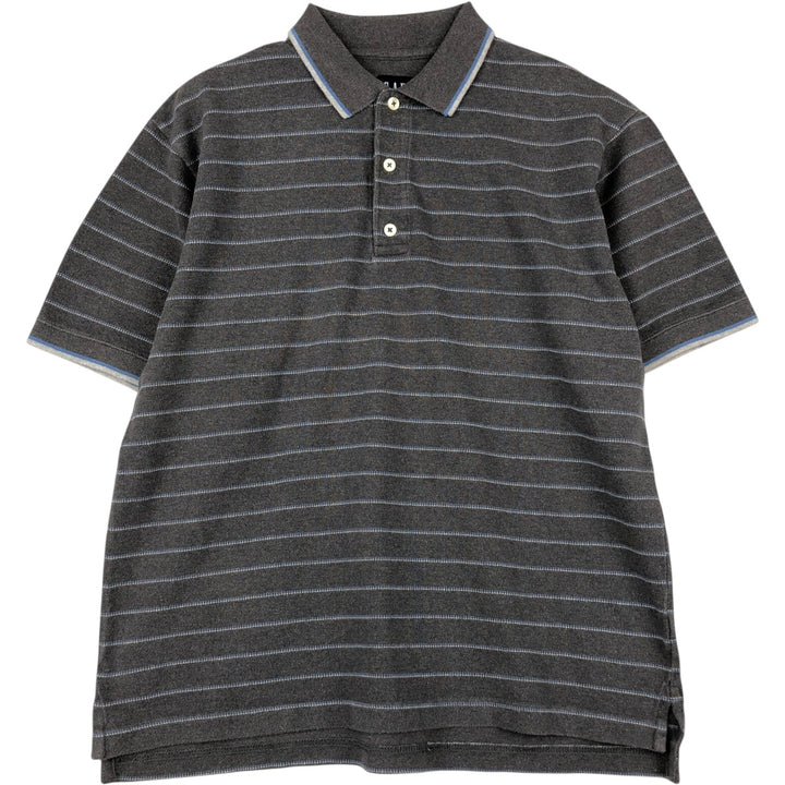 90'S GAP Old Gap Short-Sleeve Striped Polo Shirt, Men's Size S (Equivalent), Vintage cotton Charcoal Vintage Second Hand