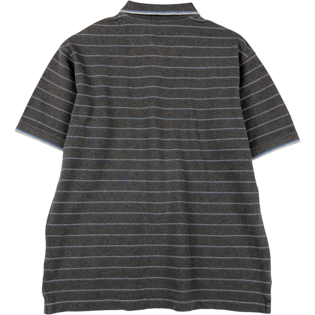 90'S GAP Old Gap Short-Sleeve Striped Polo Shirt, Men's Size S (Equivalent), Vintage cotton Charcoal Vintage Second Hand