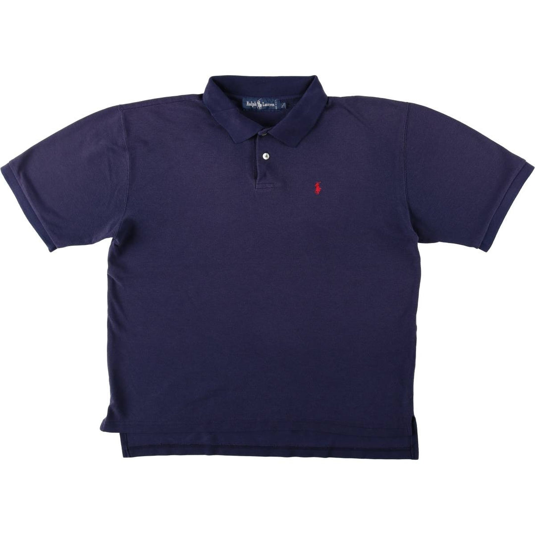 Ralph Lauren short-sleeved polo shirt, made in the USA, men's size XL. unclear navy blue type Vintage Second Hand
