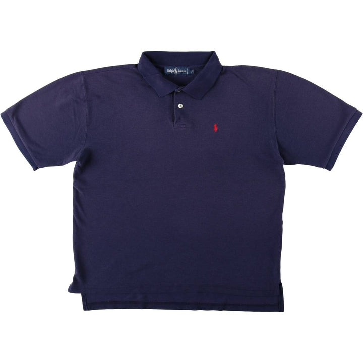 Ralph Lauren short-sleeved polo shirt, made in the USA, men's size XL. unclear navy blue type Vintage Second Hand