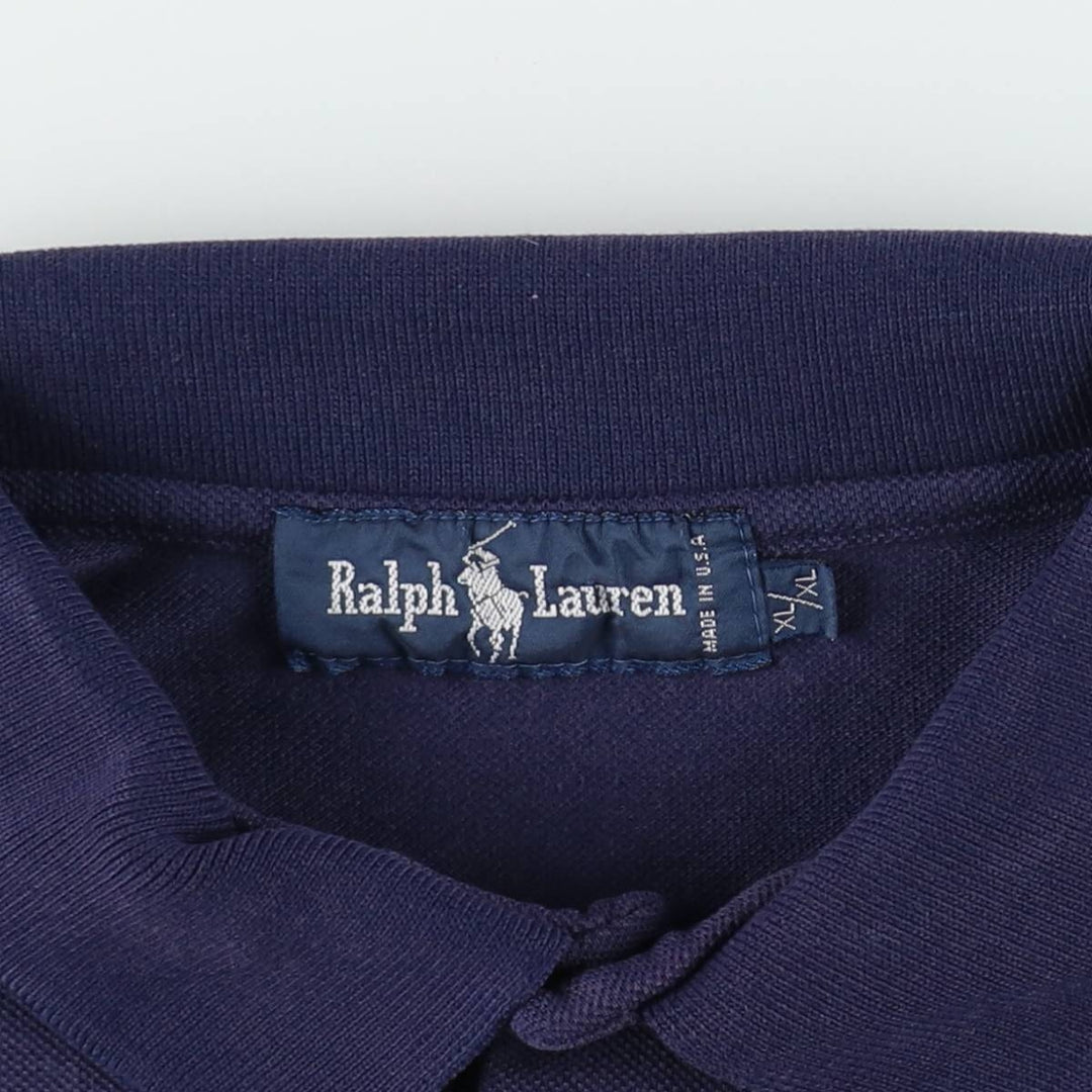 Ralph Lauren short-sleeved polo shirt, made in the USA, men's size XL. unclear navy blue type Vintage Second Hand