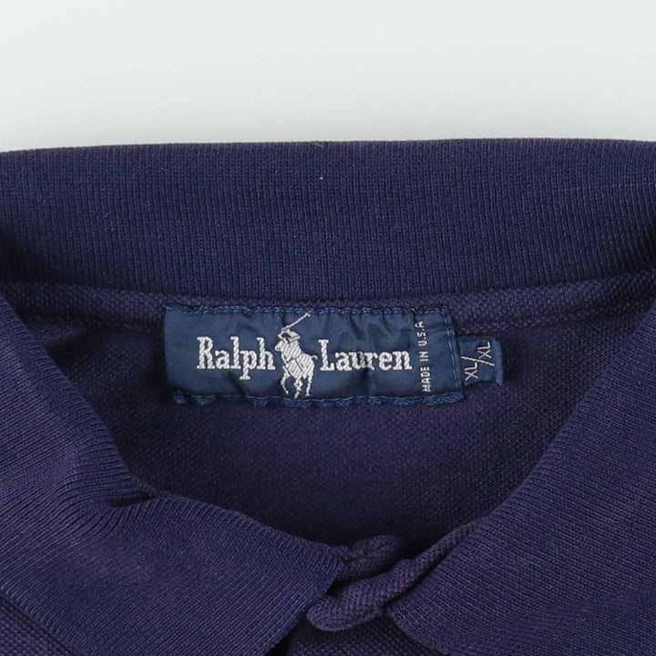 Ralph Lauren short-sleeved polo shirt, made in the USA, men's size XL. unclear navy blue type Vintage Second Hand