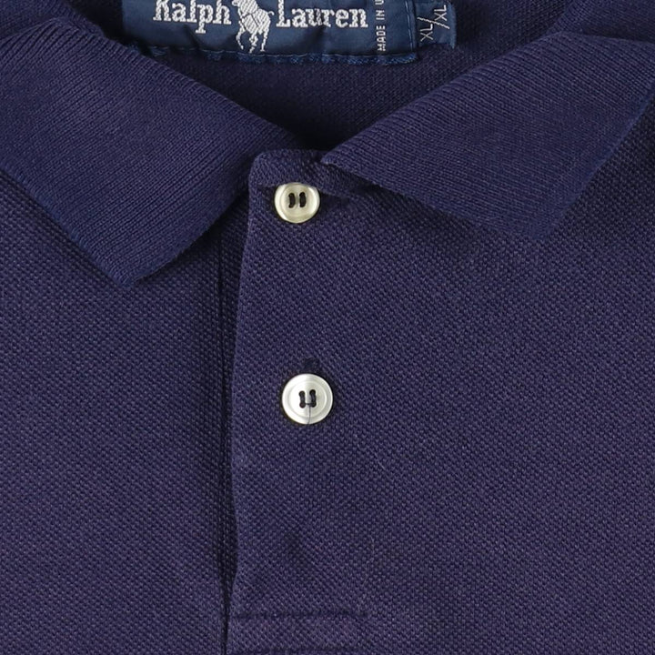 Ralph Lauren short-sleeved polo shirt, made in the USA, men's size XL. unclear navy blue type Vintage Second Hand