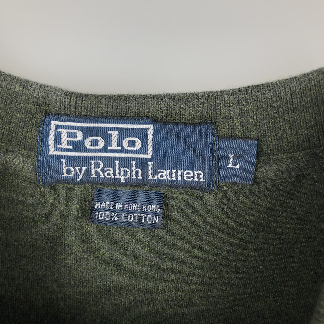 Ralph Lauren POLO by Ralph Lauren short sleeve polo shirt, men's size L cotton Khaki type Vintage Second Hand