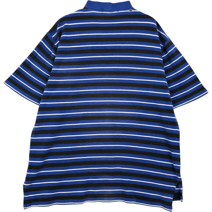 Ralph Lauren POLO GOLF Short Sleeve Striped Polo Shirt Men's Size L cotton blue type Vintage Second Hand