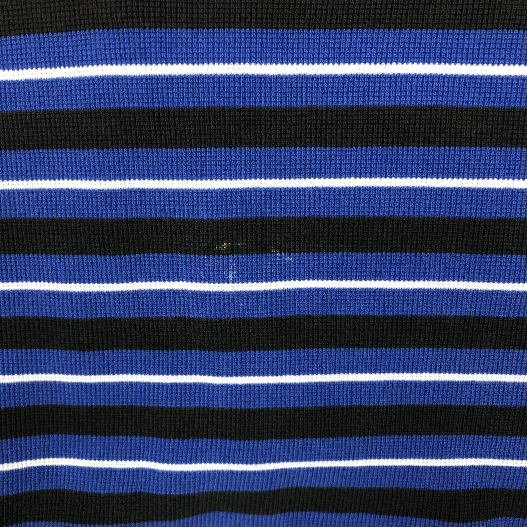 Ralph Lauren POLO GOLF Short Sleeve Striped Polo Shirt Men's Size L cotton blue type Vintage Second Hand