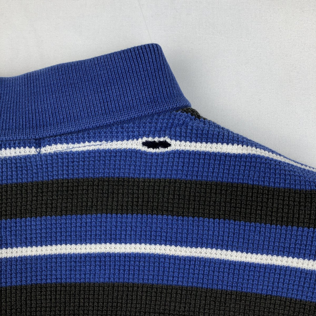 Ralph Lauren POLO GOLF Short Sleeve Striped Polo Shirt Men's Size L cotton blue type Vintage Second Hand