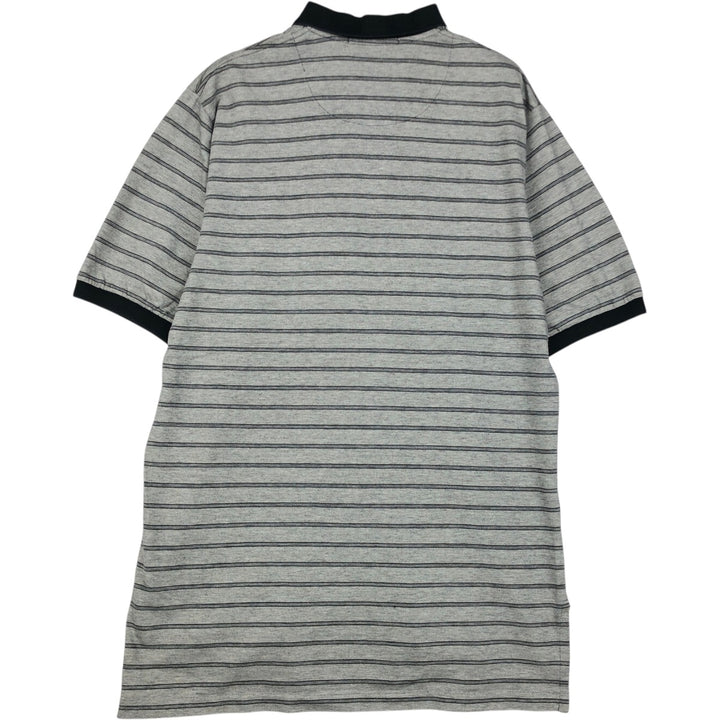 Ralph Lauren POLO GOLF Polo Golf short sleeve striped polo shirt men's size M cotton gray type Vintage Second Hand