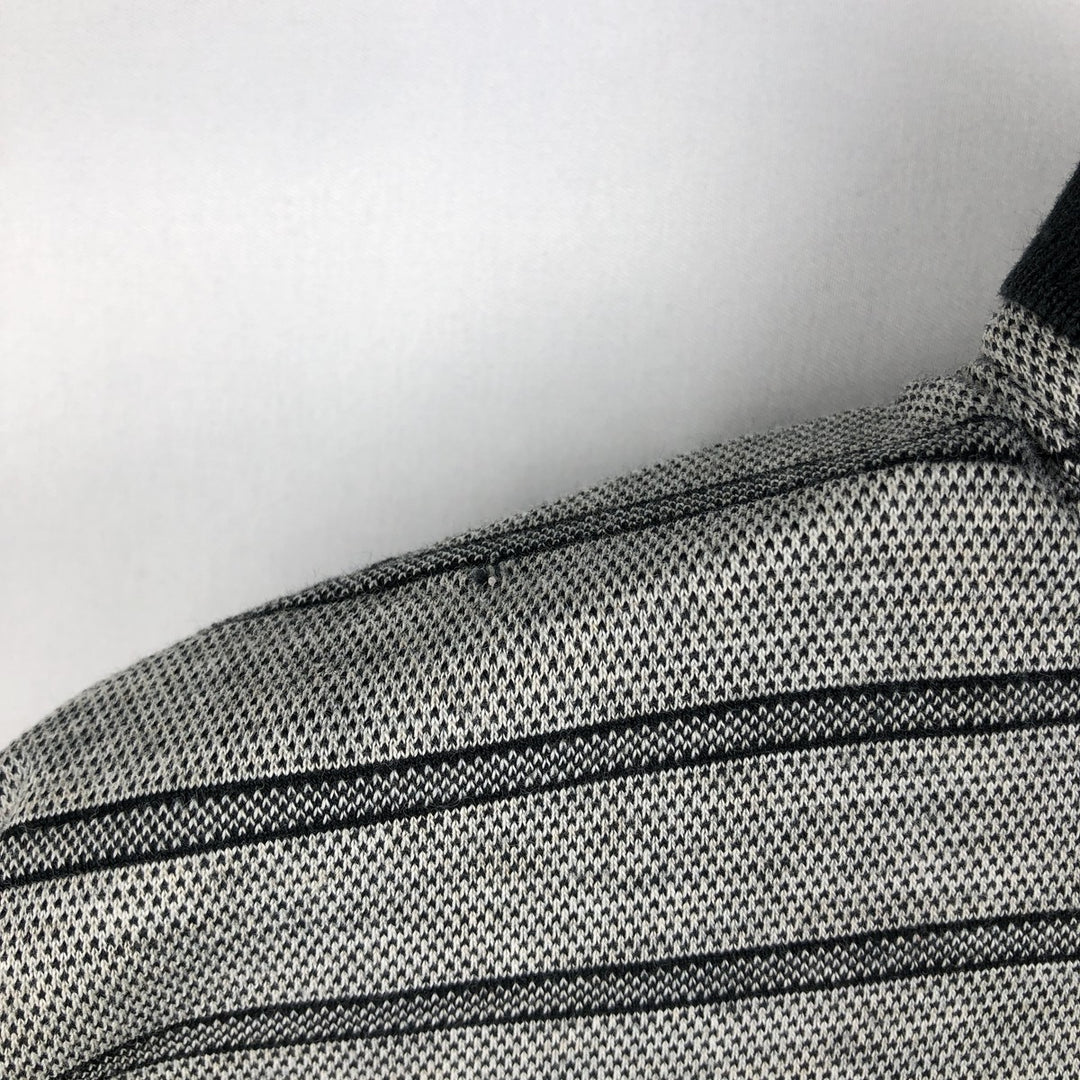 Ralph Lauren POLO GOLF Polo Golf short sleeve striped polo shirt men's size M cotton gray type Vintage Second Hand