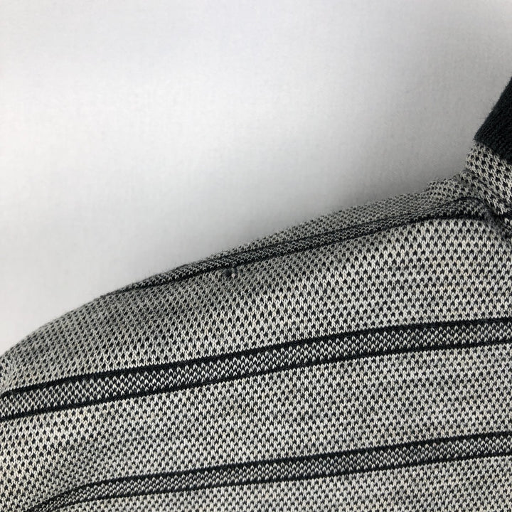Ralph Lauren POLO GOLF Polo Golf short sleeve striped polo shirt men's size M cotton gray type Vintage Second Hand